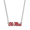 Thumbnail Image 1 of University of Mississippi Red Large Enamel Pendant Necklace Sterling Silver 18&quot;