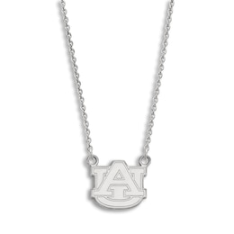 Auburn University Large Pendant Necklace Sterling Silver 18&quot;