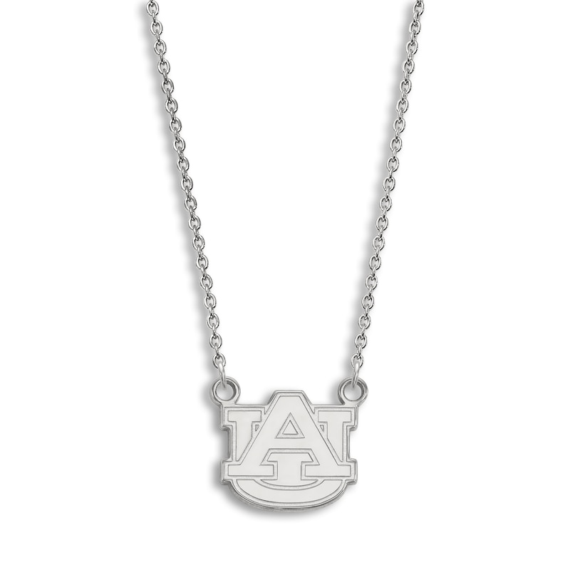 Auburn University Large Pendant Necklace Sterling Silver 18