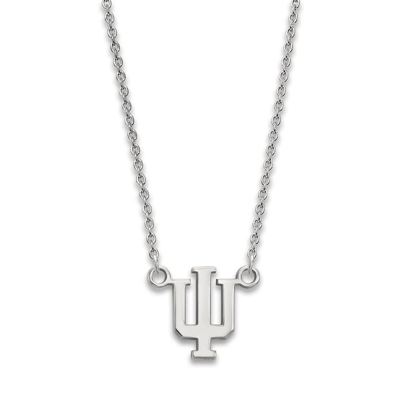 Main Image 1 of Indiana University Small Pendant Necklace Sterling Silver 18&quot;