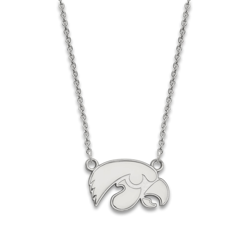 Main Image 1 of University of Iowa Small Pendant Necklace Sterling Silver 18&quot;