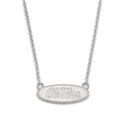 University of Mississippi Small Pendant Necklace Sterling Silver 18&quot;