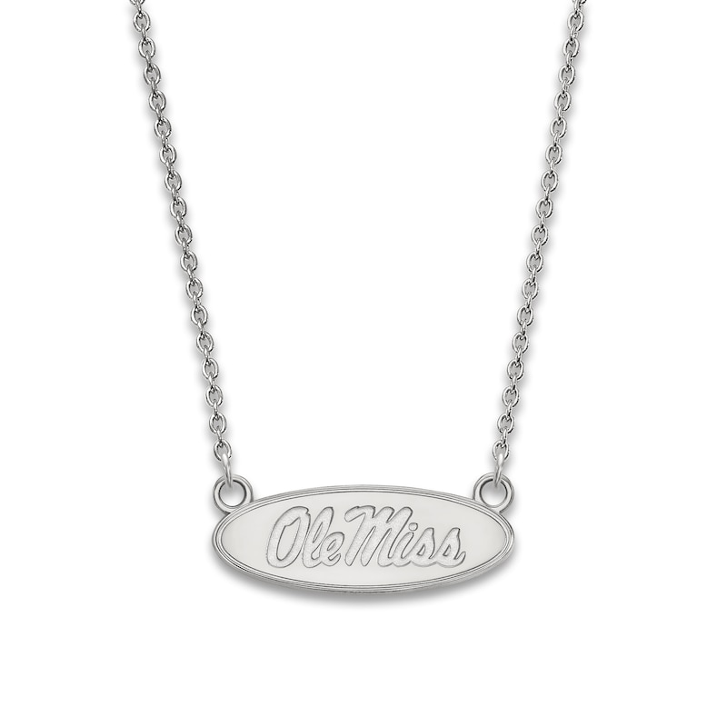 Main Image 1 of University of Mississippi Small Pendant Necklace Sterling Silver 18&quot;