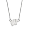 Thumbnail Image 1 of University of Wisconsin Small Pendant Necklace Sterling Silver 18&quot;