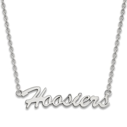 Indiana University Medium Pendant Necklace Sterling Silver 18&quot;