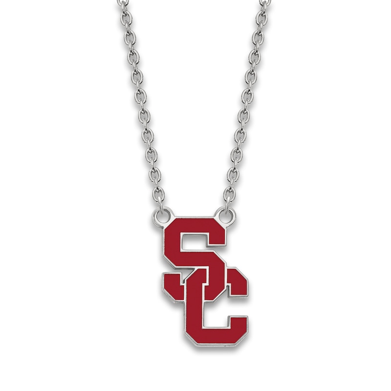 University of Soutn California Medium Pendant Necklace Sterling Silver 18"
