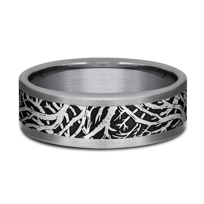 Main Image 3 of Men's Forest Motif Wedding Band Tantalum/Titanium