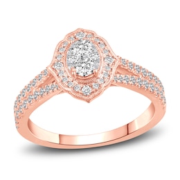 Diamond Engagement Ring 5/8 ct tw Round 14K Rose Gold