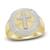 Thumbnail Image 1 of Men's Diamond Cross Ring 1/2 ct tw Round 10K Yellow Gold