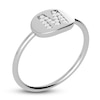 Thumbnail Image 1 of Juliette Maison Diamond Initial Oval Signet Ring 1/15 ct tw Round 10K White Gold