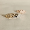 Thumbnail Image 3 of Juliette Maison Black Diamond Initial Heart Signet Ring 1/6 ct tw Round 10K Rose Gold