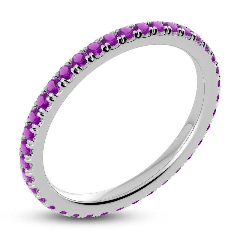 Main Image 2 of Juliette Maison Natural Amethyst Eternity Ring 10K White Gold