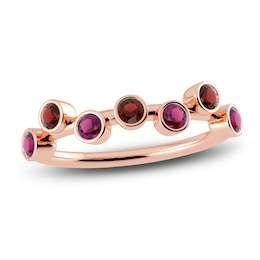 Juliette Maison Natural Rhodolite Garnet & Natural Garnet Ring 10K Rose Gold