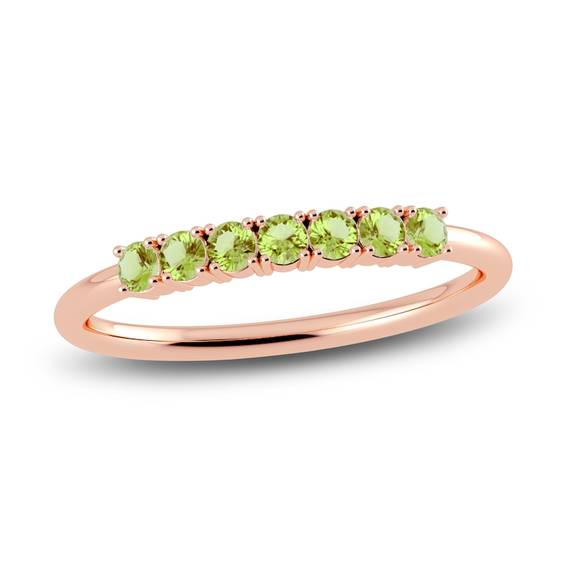 Main Image 1 of Juliette Maison Natural Peridot Half Eternity Ring 10K Rose Gold