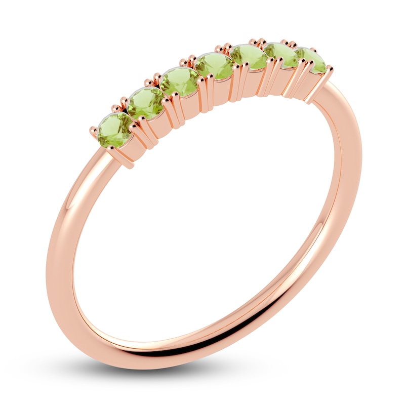 Juliette Maison Natural Peridot Half Eternity Ring 10K Rose Gold