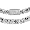 Thumbnail Image 2 of Men's Diamond Cuban Link Chain 19 ct tw Round Necklace 10K White Gold 22&quot;