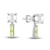 Thumbnail Image 0 of Juliette Maison Natural Peridot Baguette and Freshwater Cultured Pearl Earrings 10K White Gold