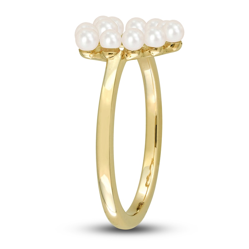 Freshwater Cultured Pearl Heart Ring 14K Yellow Gold