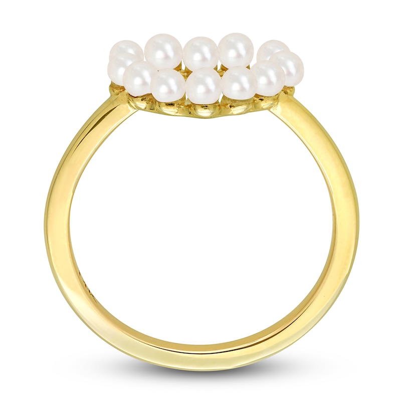 Freshwater Cultured Pearl Heart Ring 14K Yellow Gold