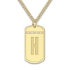 Thumbnail Image 0 of Men's Personalized Initial Pendant Necklace Diamond Accents Yellow Gold-Plated Sterling Silver 20"