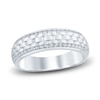 Thumbnail Image 1 of Men's Woven Diamond Wedding Band 1/2 ct tw Round 14K White Gold