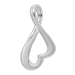 High-Polish Heart Slide Charm 14K White Gold