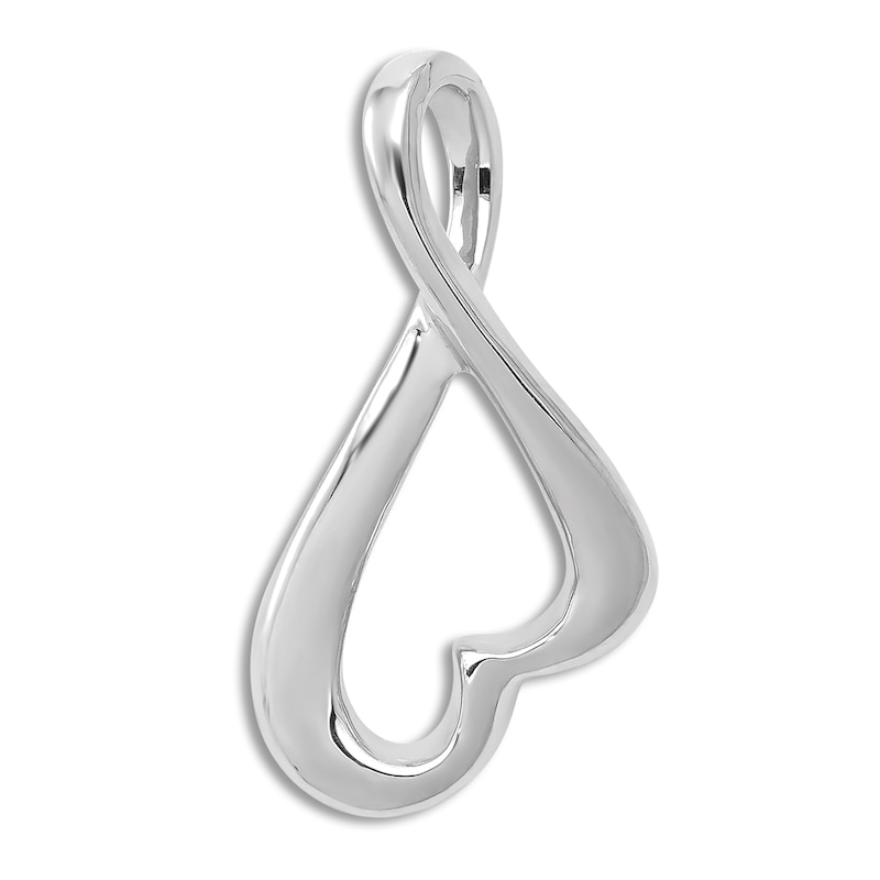 Main Image 1 of High-Polish Heart Slide Charm 14K White Gold