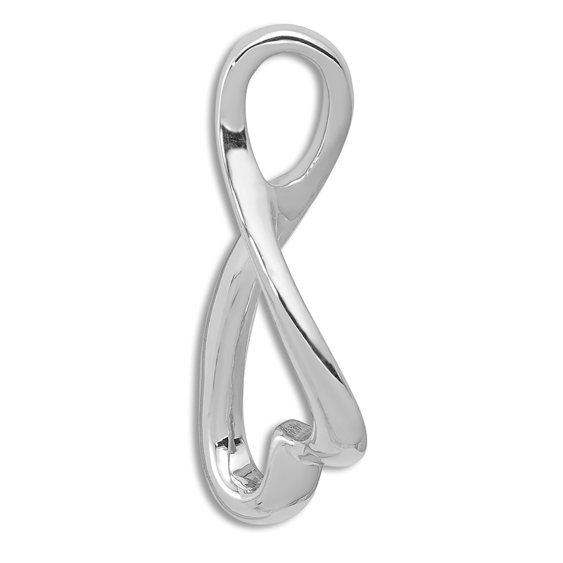 Main Image 2 of High-Polish Heart Slide Charm 14K White Gold