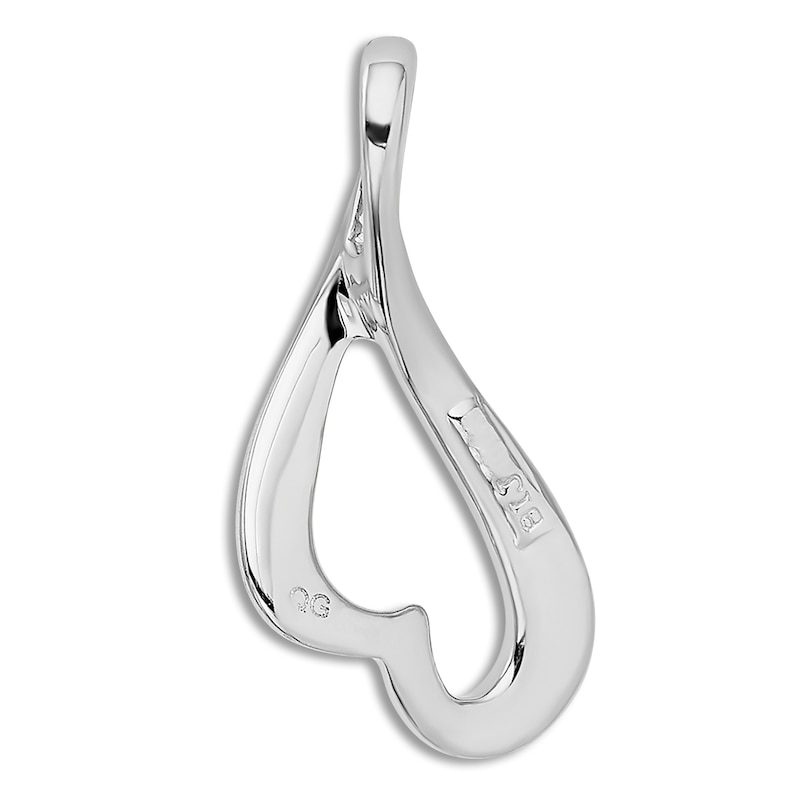 Main Image 3 of High-Polish Heart Slide Charm 14K White Gold