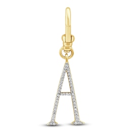 Charm'd by Lulu Frost Diamond Letter A Charm 1/10 ct tw Pavé Round 10K Yellow Gold