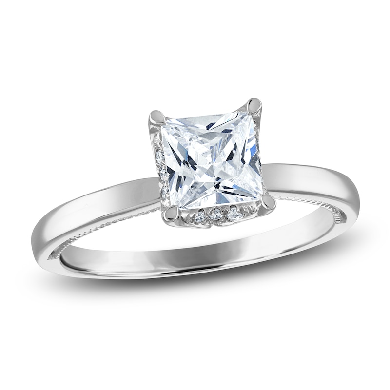 Main Image 1 of Diamond Engagement Ring 1-1/6 ct tw Princess/Round Platinum