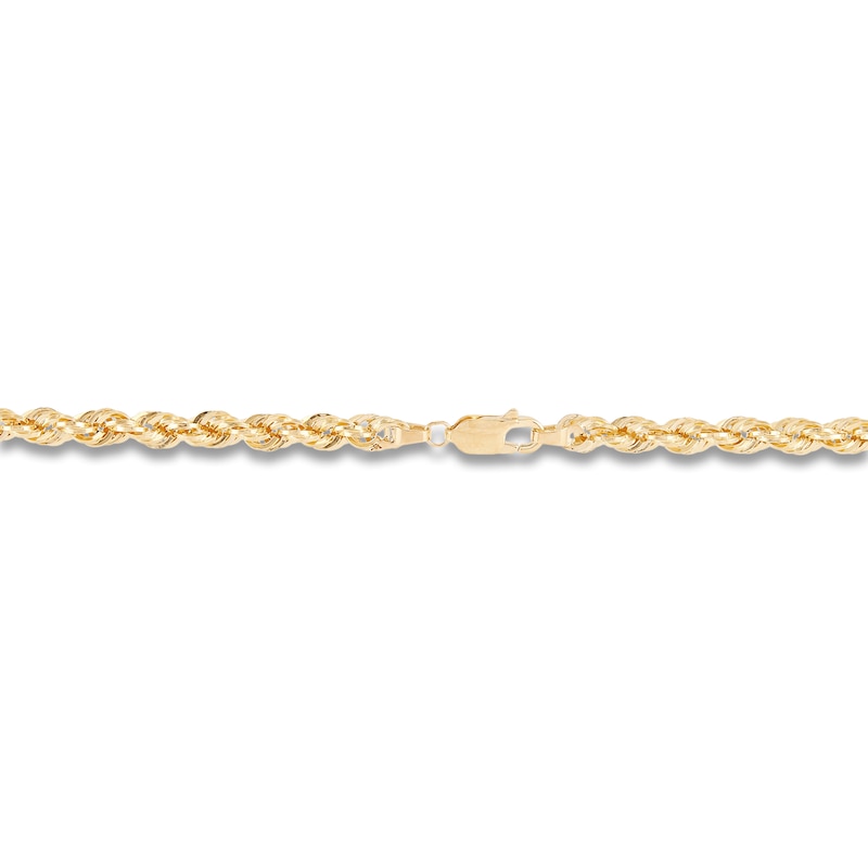Solid Glitter Rope Necklace 14K Yellow Gold 18