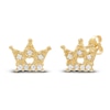 Thumbnail Image 1 of Children's Diamond Crown Stud Earrings 1/15 ct tw Round 14K Yellow Gold