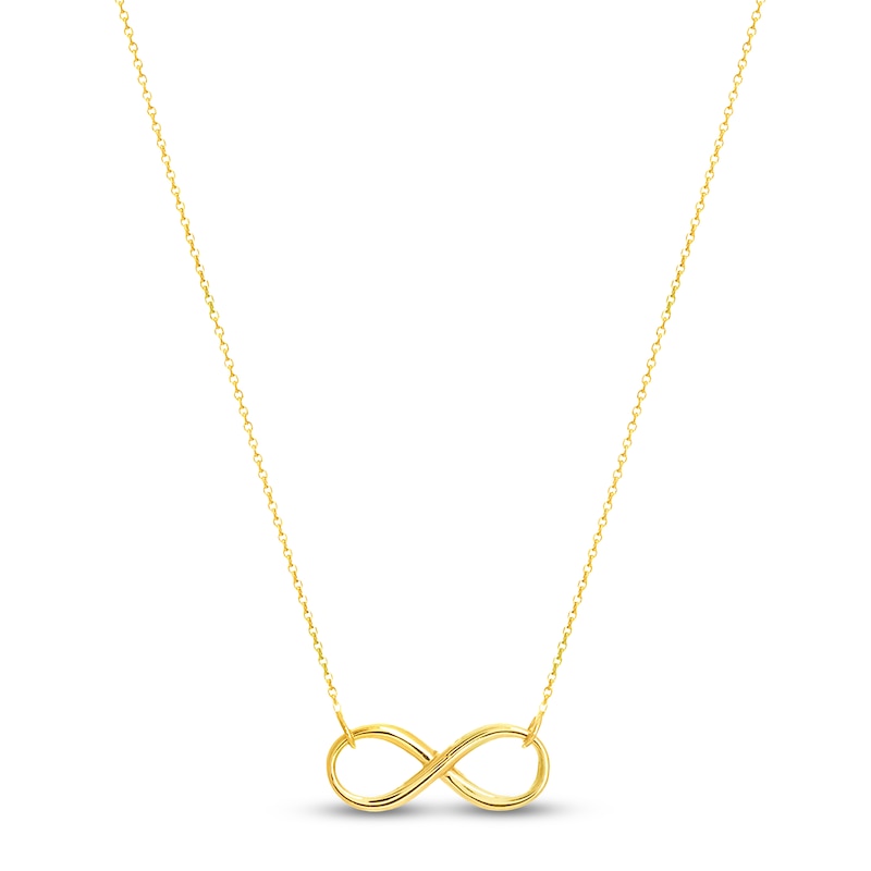 Main Image 1 of Adjustable Infinity Necklace 14K Yellow Gold 16&quot;