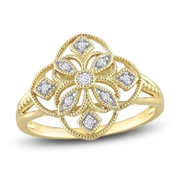 Diamond Lace Ring 1/20 ct tw Round 14K Yellow Gold