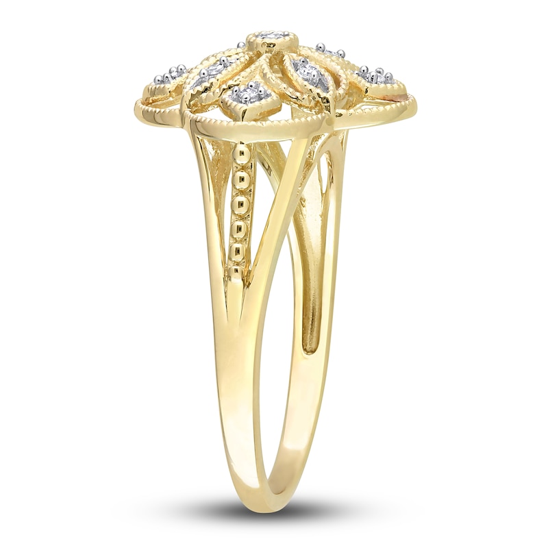 Main Image 2 of Diamond Lace Ring 1/20 ct tw Round 14K Yellow Gold