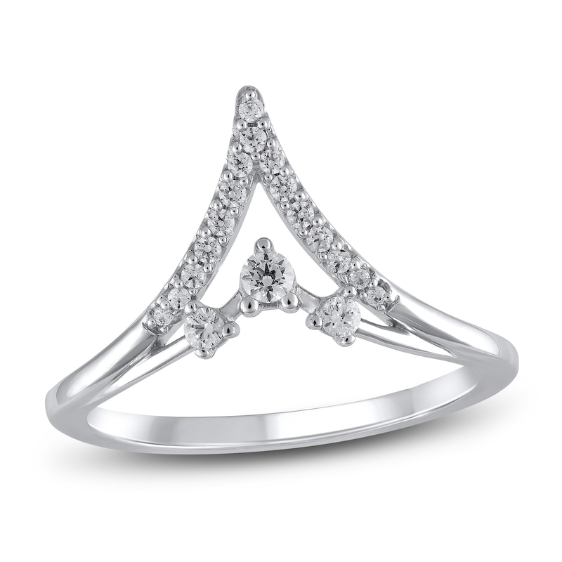 Diamond Chevron Ring 1/5 ct tw Round 14K White Gold