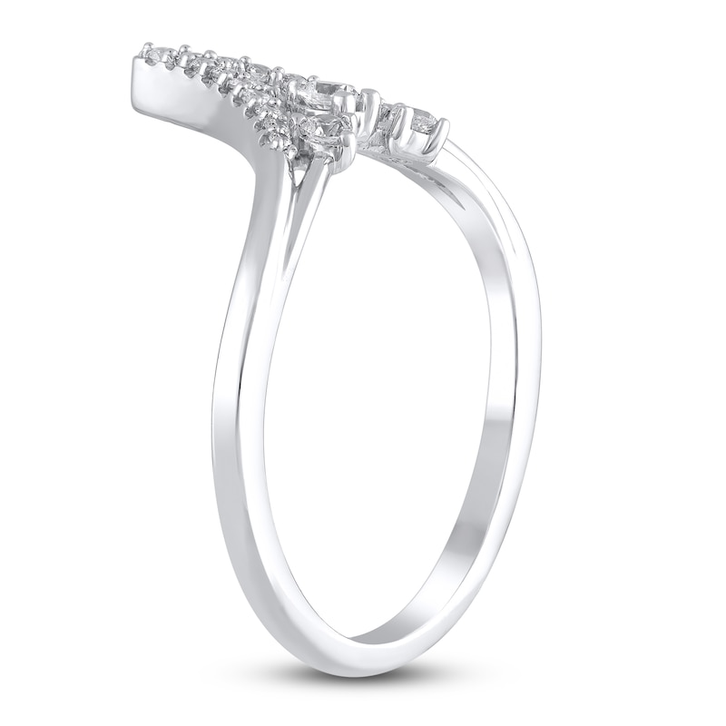 Diamond Chevron Ring 1/5 ct tw Round 14K White Gold