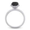 Thumbnail Image 3 of Black & White Diamond Engagement Ring 2 ct tw Round 14K White Gold