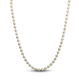 Italia D'Oro Diamond-Cut Solid Ball Chain Necklace 14K Two-Tone Gold 18&quot; 3.5mm