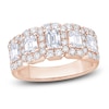 Thumbnail Image 1 of Emerald & Round-Cut Diamond Anniversary Band 2 ct tw 14K Rose Gold