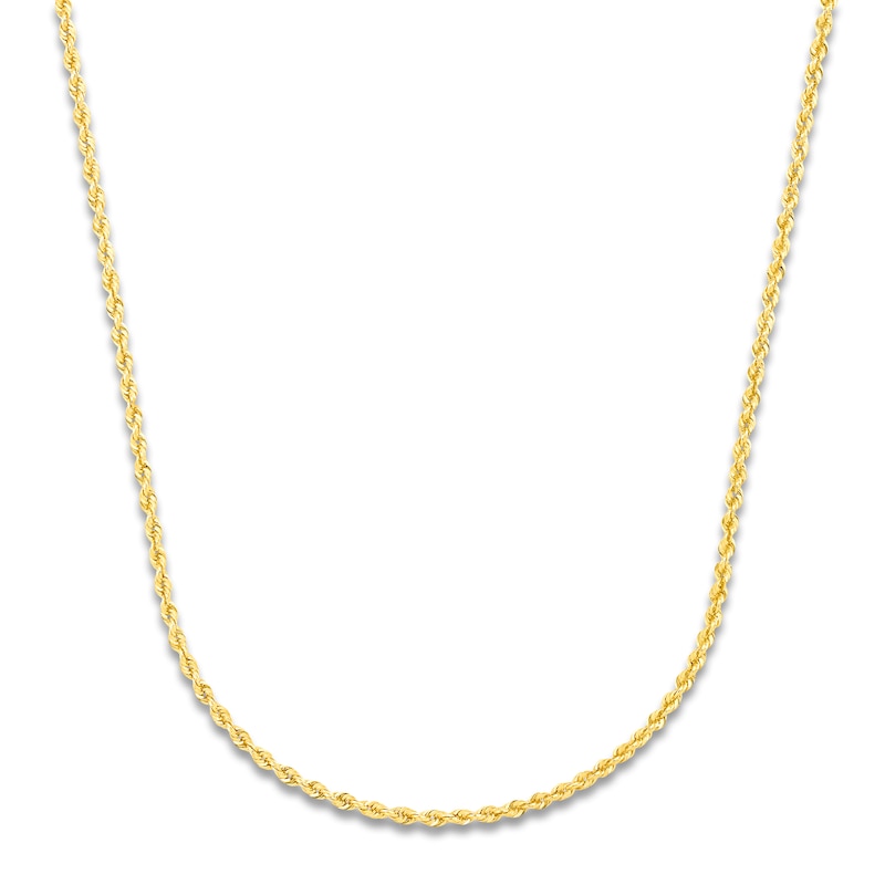 Main Image 1 of High-Polish Glitter Rope Chain 14K Yellow Gold 16&quot; 1.8mm