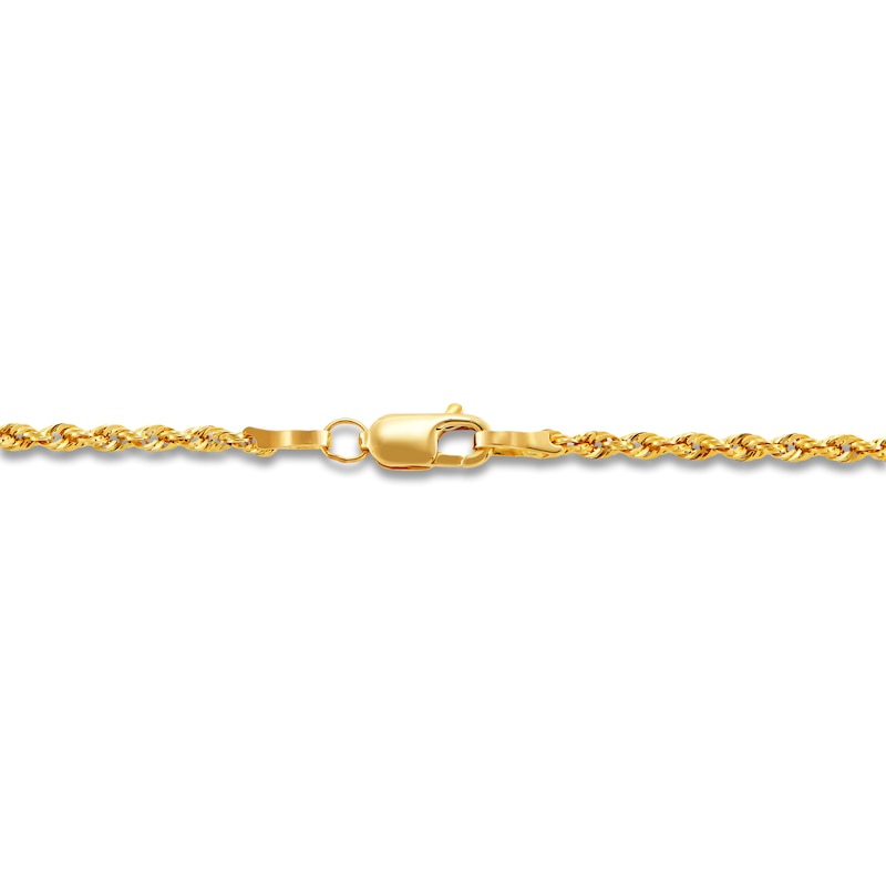 Main Image 2 of High-Polish Glitter Rope Chain 14K Yellow Gold 16&quot; 1.8mm