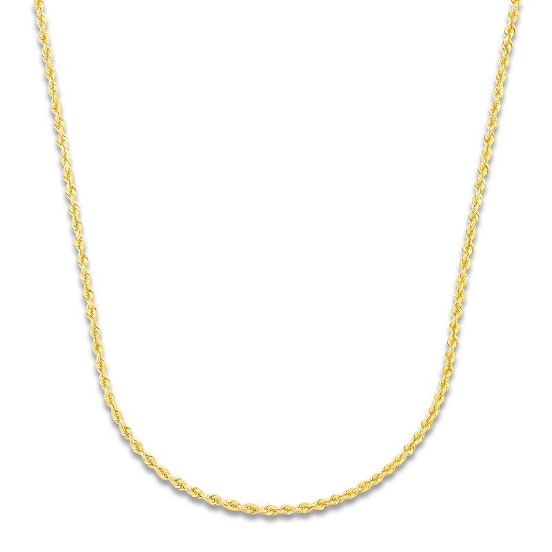 Main Image 1 of High-Polish Glitter Rope Chain 14K Yellow Gold 18&quot; 1.8mm