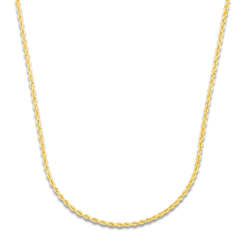 High-Polish Glitter Rope Chain 14K Yellow Gold 22" 1.8mm