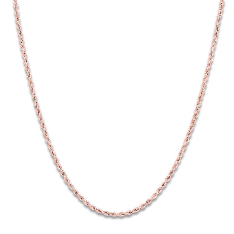 Main Image 1 of High-Polish Glitter Rope Chain 14K Rose Gold 20&quot; 1.8mm