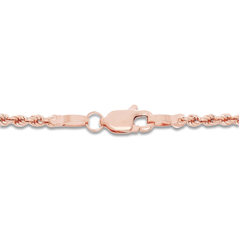 Main Image 2 of High-Polish Glitter Rope Chain 14K Rose Gold 20&quot; 1.8mm