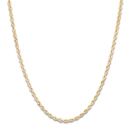 High-Polish Glitter Rope Chain 14K Yellow Gold 18&quot; 2mm