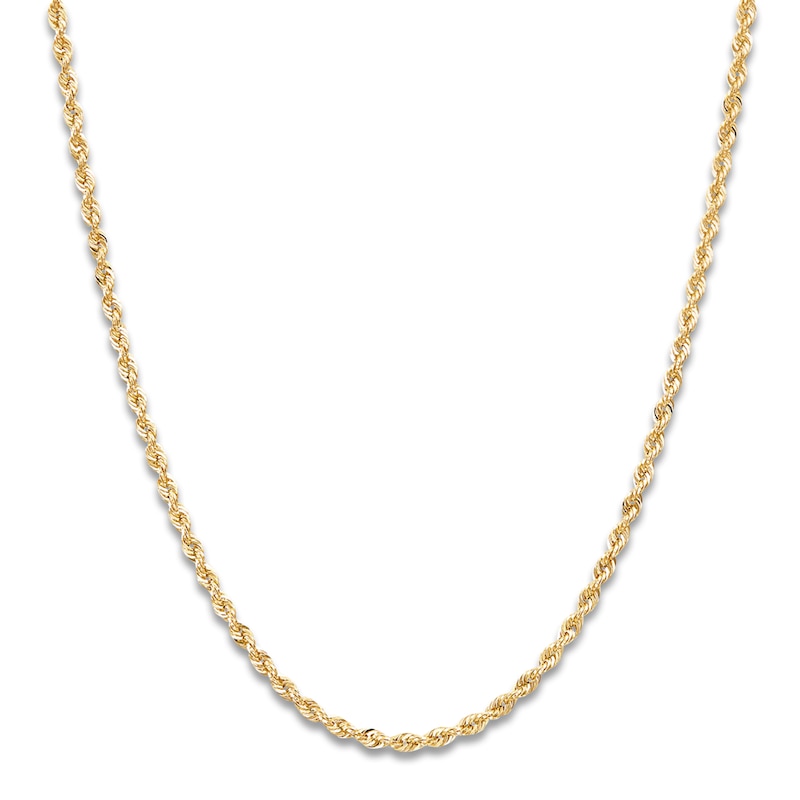 Main Image 1 of High-Polish Glitter Rope Chain 14K Yellow Gold 18&quot; 2mm