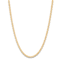 High-Polish Glitter Rope Chain 14K Yellow Gold 18&quot; 2.4mm